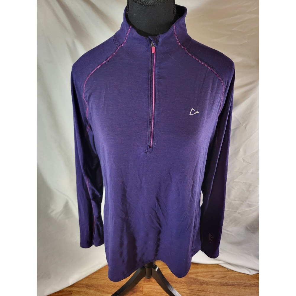 Merino Blend By Paradox Women 1/4 Zip Base Layer DriRelease Sz XL Purple